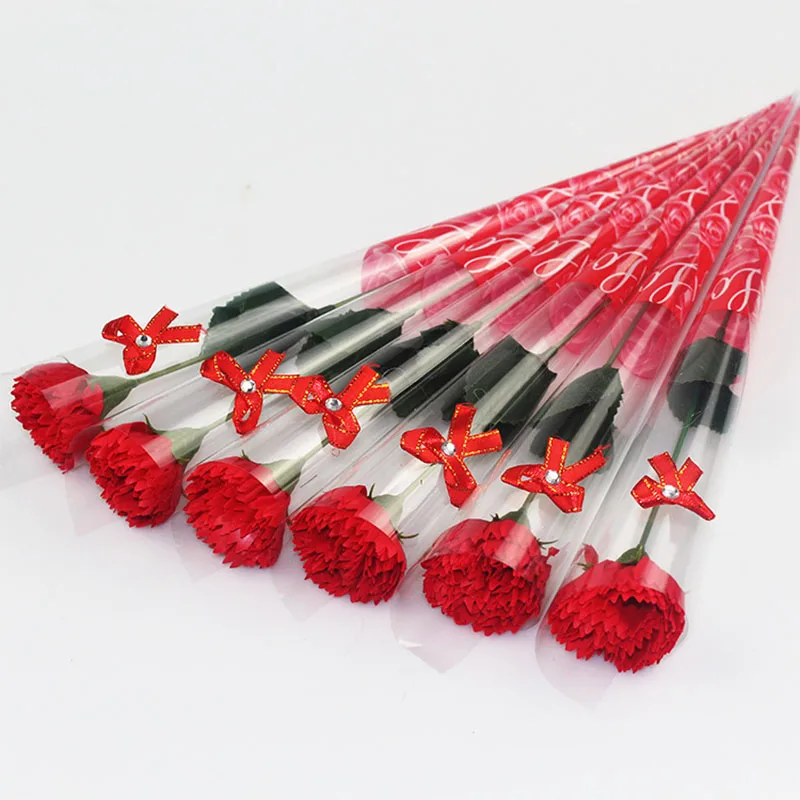 50pcs 1 box 50 шт. искусственные держащие цветы Гвоздика мыло цветок DIY подарок на день Святого Валентина День Матери Свадебные украшения для дома - Цвет: 50pcs 1 box