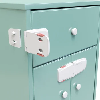 

Baby Infant Security Lock Double Snap Safety Lock Protective Drawer Lock Baby Anti-Pinch Tool