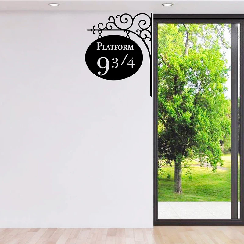 Harry Movie Magic Platform 9-3/4 Vinyl Wall Stickers Removable Hollow Out Wallpaper For Kids Rooms Home Mural Potter Decoration Harry Movie Magic Platform 9-3/4 Vinyl Wall Stickers Removable Hollow Out Wallpaper For Kids Rooms Home Mural Potter Decoration