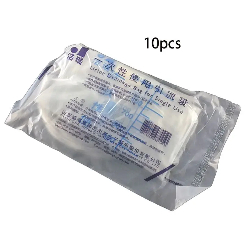 

10Pcs/Pack 1000ml Disposable Urine Drainage Bag Transparent Collector for Medical Postoperative Household Patient Health Care