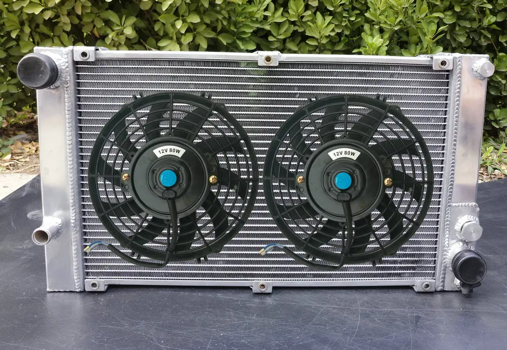 Aluminum Radiator & Fans For 19851991 Porsche 944 2.5l Turbo 2.7l S2 3