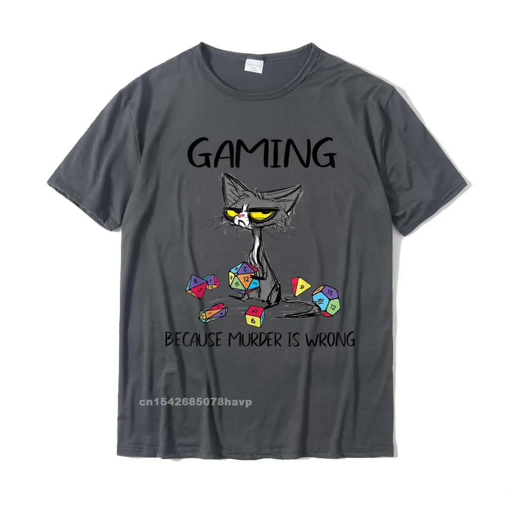 Simple Style Tshirts for Students Gift Autumn Tops & Tees Short Sleeve Funky Custom T Shirt O-Neck Pure Cotton Gaming Because Murder Is Wrong Funny Cats Lovers Gamer Tee T-Shirt__2469. carbon