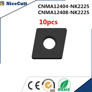 

10pcs CNMA120404/CNMA120408 Carbide Cast IronTurning Insert Tool for lathe Holder DCLNR2020K12 DCLNR2525M12