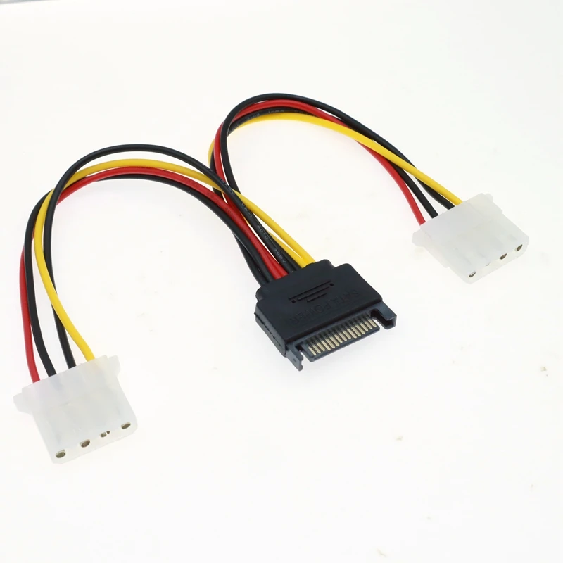 0.2m SATA 15pin Straight Elbow Male to SATA SSD IDE 4Pin Female Power Adapter Cable Description Image.This Product Can Be Found With The Tag Names Computer Cables Connecting, Computer Peripherals, PC Hardware Cables Adapters