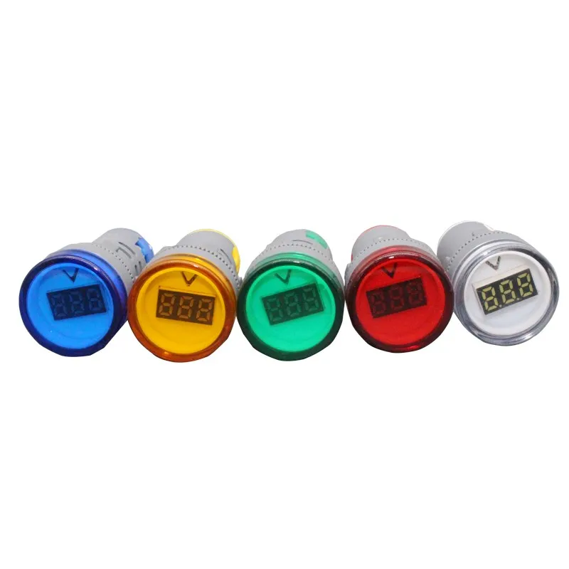

22mm LED Voltage measuring instrument Mini Voltage meter Colorful AC 20 V -500V Indicator Voltmeter Yellow Green Blue AD16-22DSV