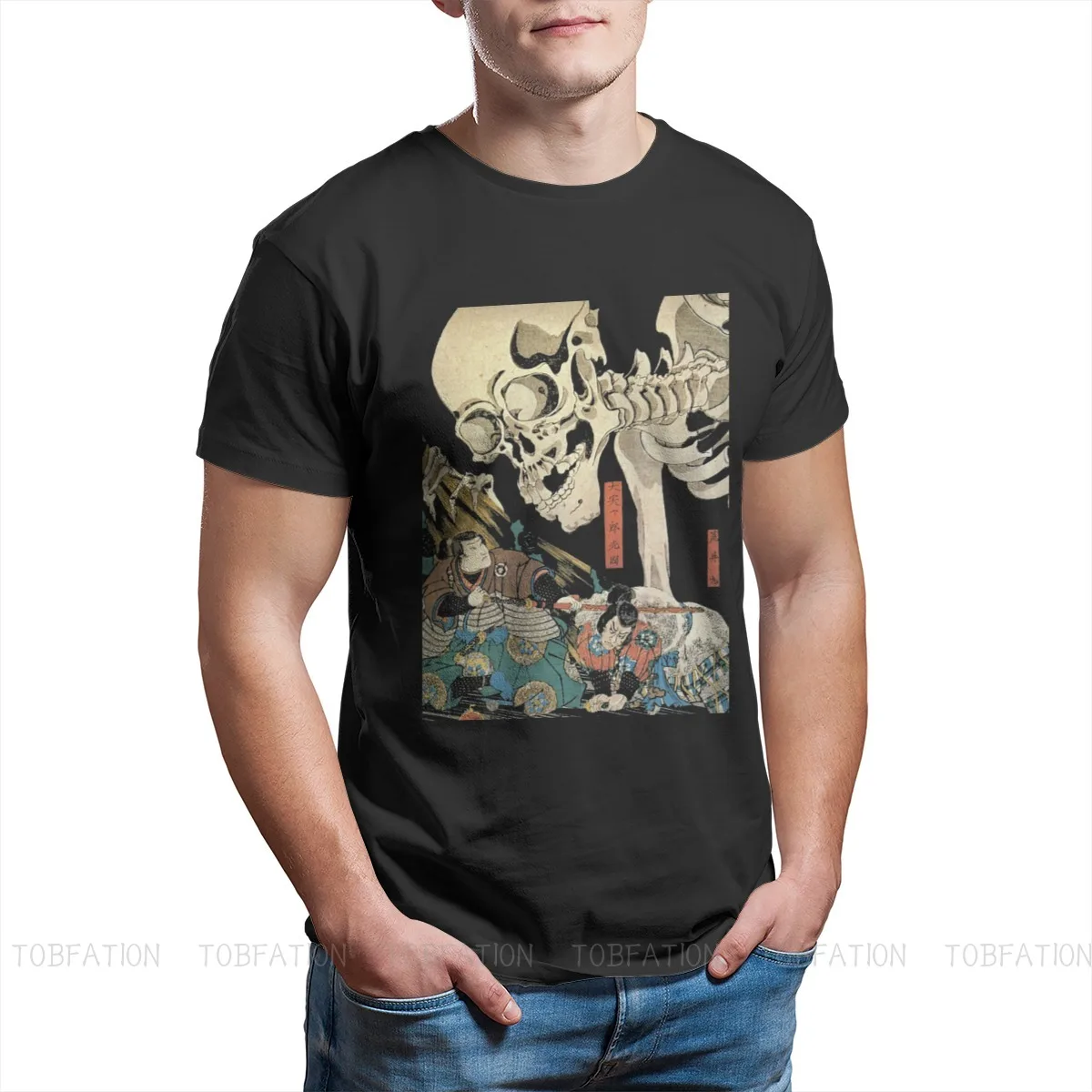 New Summer Gashadokuro T-Shirt Cotone Giappone Samurai Oda Toyotomi Akechi Mitsu(Bushi Ofertilizzanti Harajuku Uomo Top