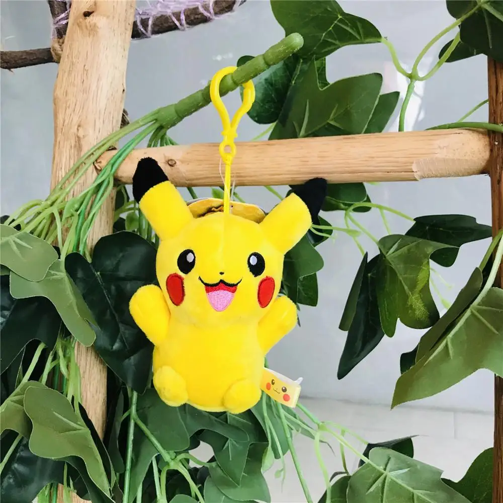 Anime cartoon plush toy pendant Pikachu key pendant doll classic expression pillow soft fabric stuffed animal ornament doll doll