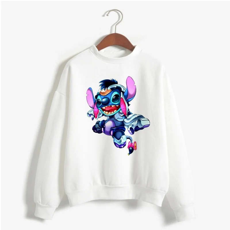 Kawaii стежка Crewneck Толстовка Женская милая аниме "Лило и Стич" Толстовка Ladiy Girl пуловер Harajuku Kpop женская одежда - Цвет: 21