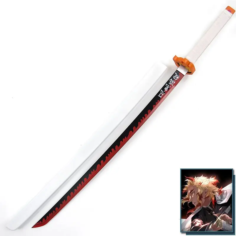 

Tanjirou Kamado Fire Spirit Shen Le Cosplay Prop Anime Demon Slayer: Kimetsu No Yaiba Cosplay Props Wooden Sword Weapons Prop