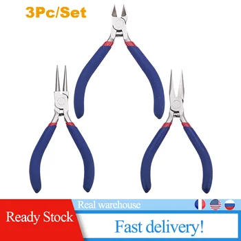 

3Pcs/Set DIY Jewellery Tools Set Pliers Cutters Round Nose Set Jewellery Tools Stripping Functional Wire Crimping Cable Cutters