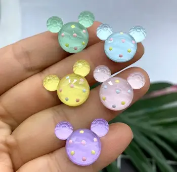 

Flat bac Resin mouse head , Kawaii Resin Flatback Cabochon for Hair Bow Center Children Hair Accessories DIY wholesale
