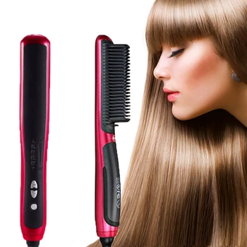 

Hair Straightener Comb Multifunctional Straightener Beard Styler Brush Men Heat Ceramic Curler Straightener Machine Electric