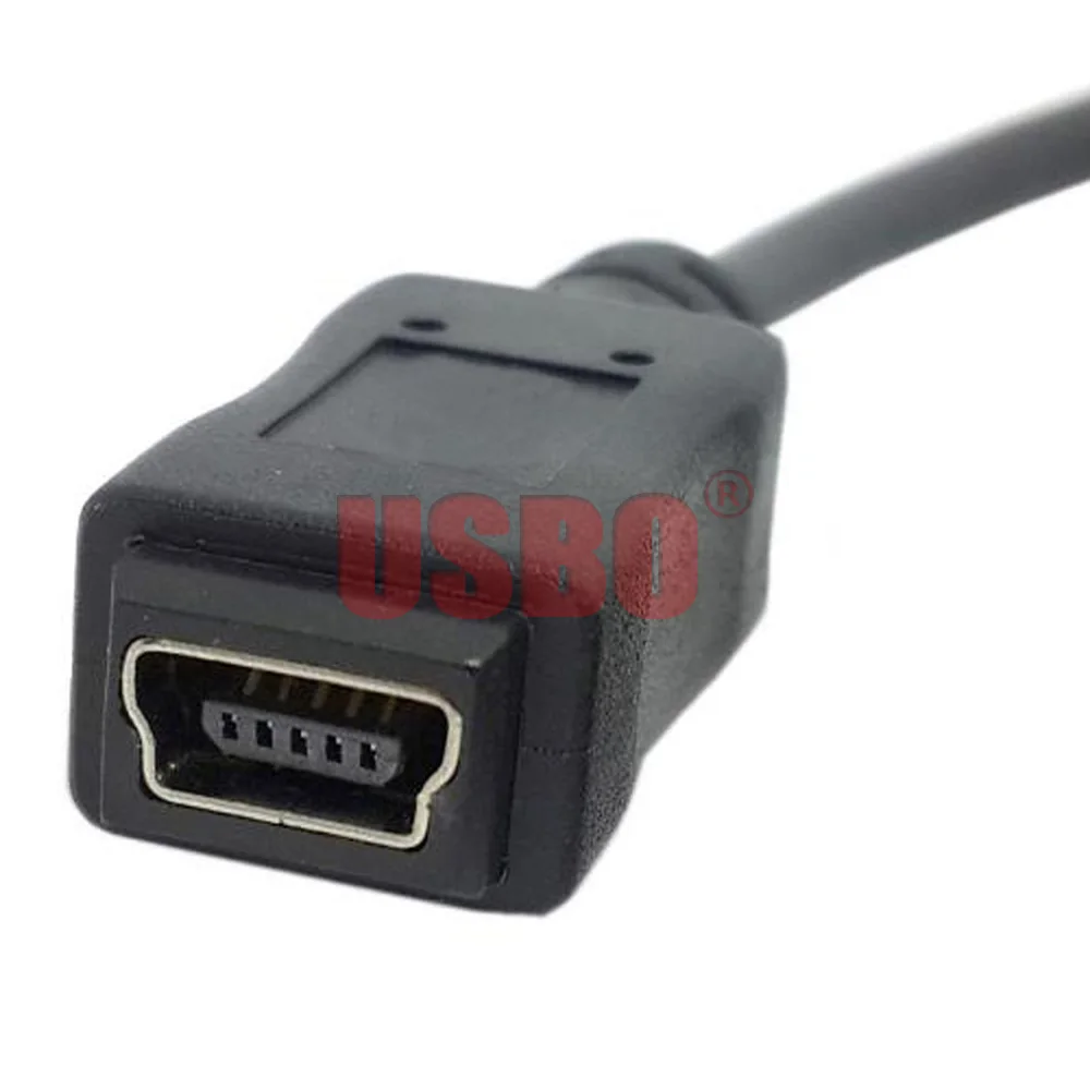 Высокое качество Черный 0 5 м 1 мини USB T порт Pin папа к женскому B кабель для