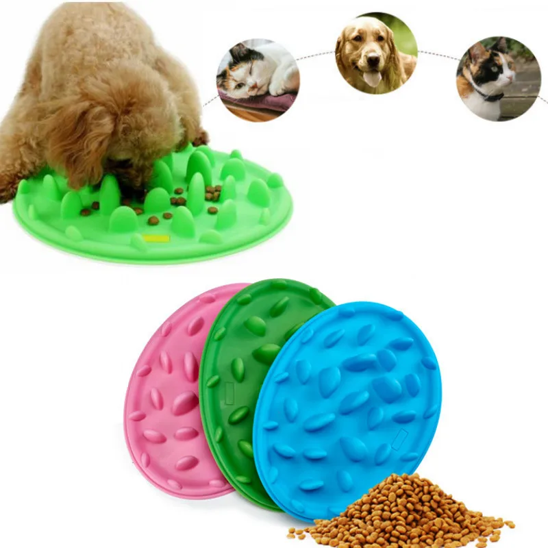 Suministros de alimentación de perro mascota, cuenco de plato de comida de silicona para cachorros, comida lenta, plato alimentador para perros, cuenco para gatos