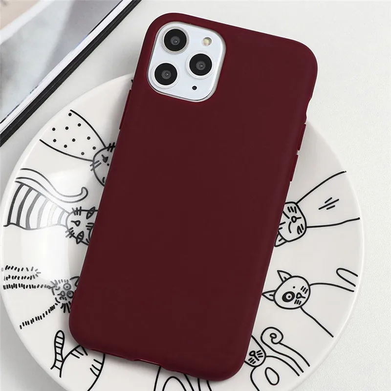 Цветной матовый мягкий чехол для iPhone 6 6s 7 8 Plus 10 11 Pro X XR XS Max plus SE 2020 Funda|Бамперы| |