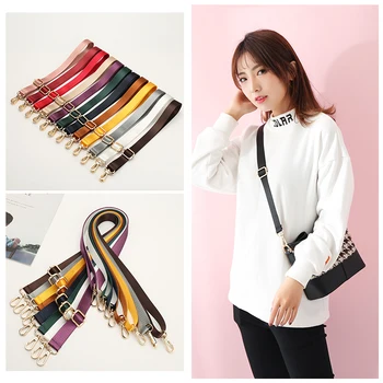 

new 2.5cm Pure color nylon fabric bag belt Single shoulder bag strap handle 75~140cm adjustable
