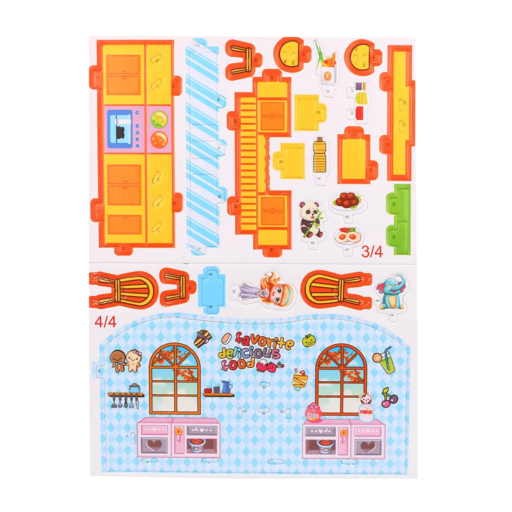HIINST Kids Toy Pretty DIY Бумага 3d головоломка «домик» для девочек и мальчиков развивающие игрушки, Мозаика игрушки для детских игр дом сшивание игрушка