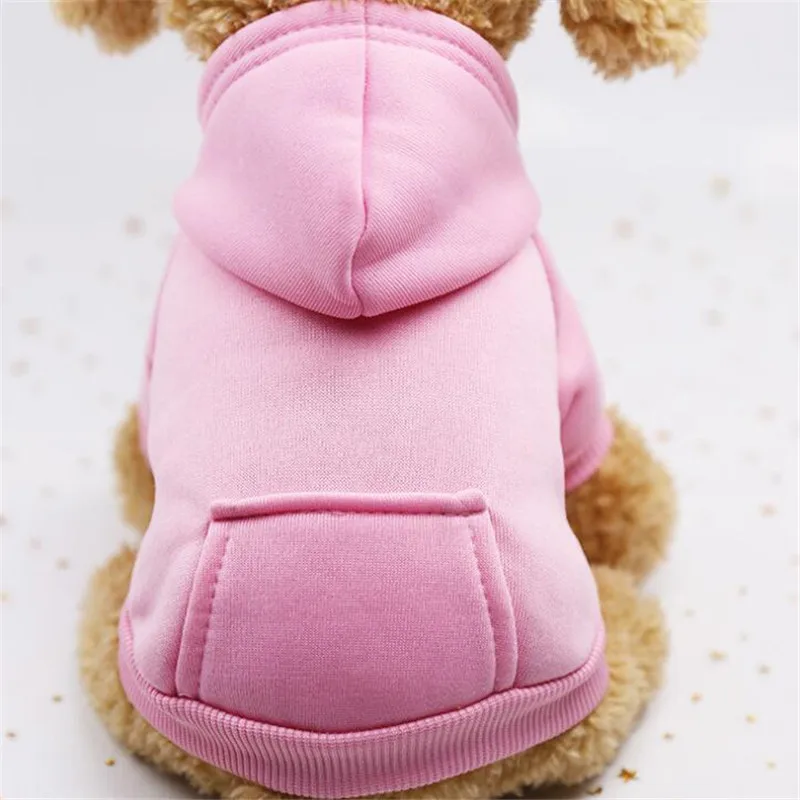Autumn Winter Dogs clothes Dog Hoodies warm sweater For Dogs Coat Jackets Cotton Puppy Pet Overalls For Costume Cat clothes - Цвет: pink