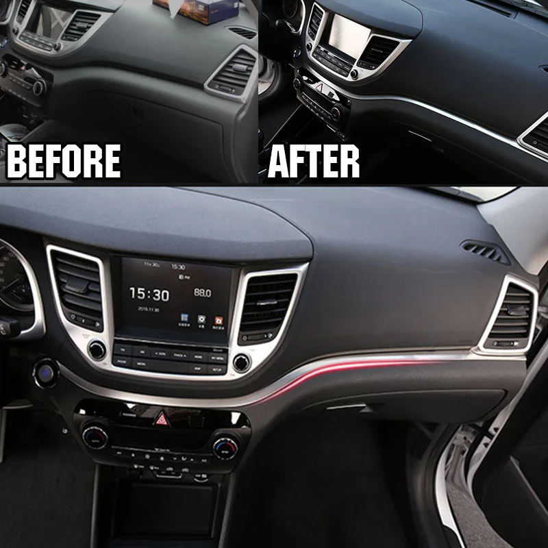 Для hyundai Tucson Отделка приборной панели из нержавеющей стали центральная консоль панель формовочная декоративная отделка салона автомобиля