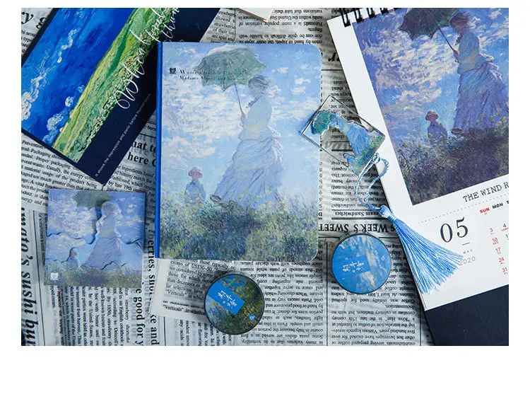 Estrelado em Branco Mundo Famoso Pintura Gogh Céu Sketchbook Diário Desenho Caderno Conjunto Esboço Livro Material Escolar Presentes Van 10 Cheap Cadernos