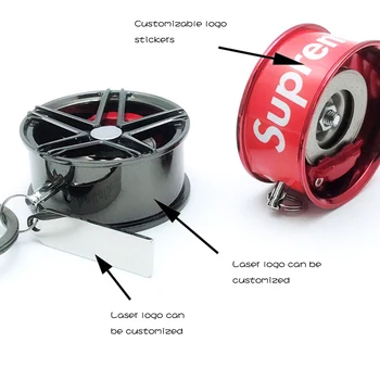 

High-End Car Key Chain Stainless Steel Hub Key Ring Men's Car Key Chain Accessories Creative Selection Gifts