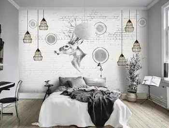 

[Self-Adhesive] 3D Elk Head WG375 Wall Paper mural Wall Print Decal Wall Murals Belly