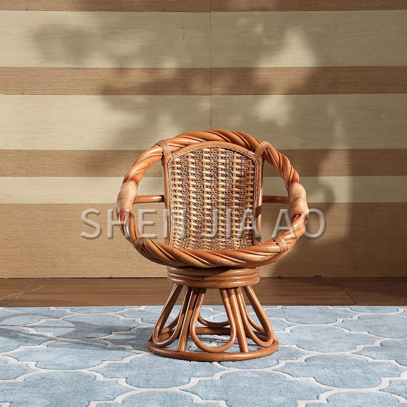 1 шт. Плетеный Балконный стул гостиная комната для отдыха сочетание натурального ротанга поворотный стул