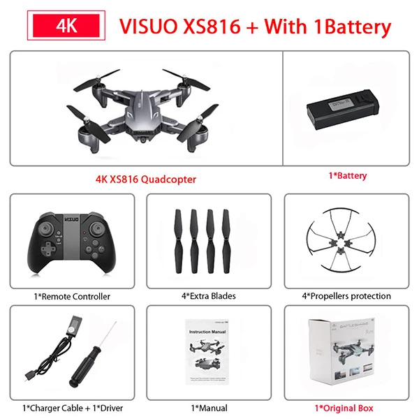 micro rc helicopter Visuo XS816 RC Drone with 50 Times Zoom WiFi FPV 4K /720P Dual Camera Optical Flow Quadcopter Foldable Selfie Dron VS SG106 E58 RC Helicopters cheap RC Helicopters
