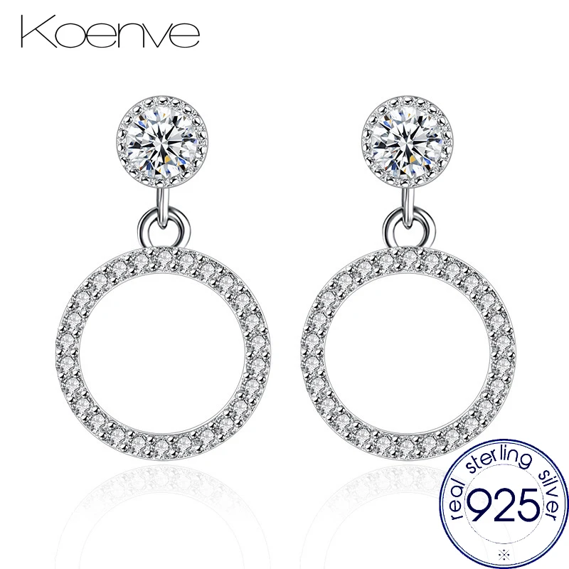 

5 Styles KOENVE 925 Real Sterling Silver Stud Earrings for Women Girls Geometric Earrings Ladies Female Ear Stud Jewelry