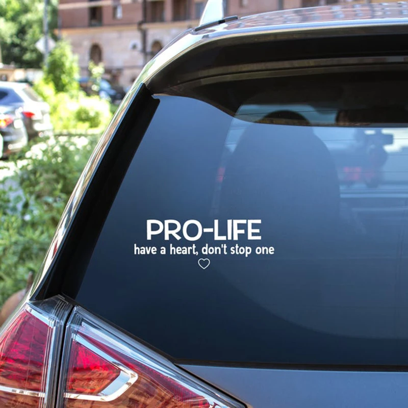 Черная/Серебристая Наклейка Pro Life с сердцем не останавливает одна наклейка