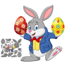 

2022 New Metal Cutting Dies Funny Easter Bunny Rabbit Eggs Stencils Die Cut for DIY Scrapbooking Album Paper Card Handicrafts