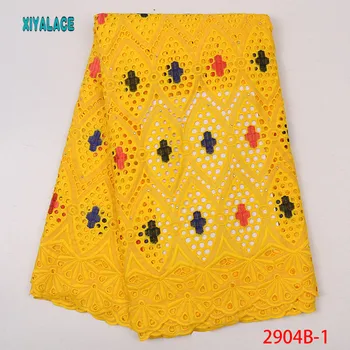 

2019 New yellow African Quality Super Wax Fabric for Dress Party, Veritable Block Print Wax Lace Fabrics 100% Cotton YA2904B-1