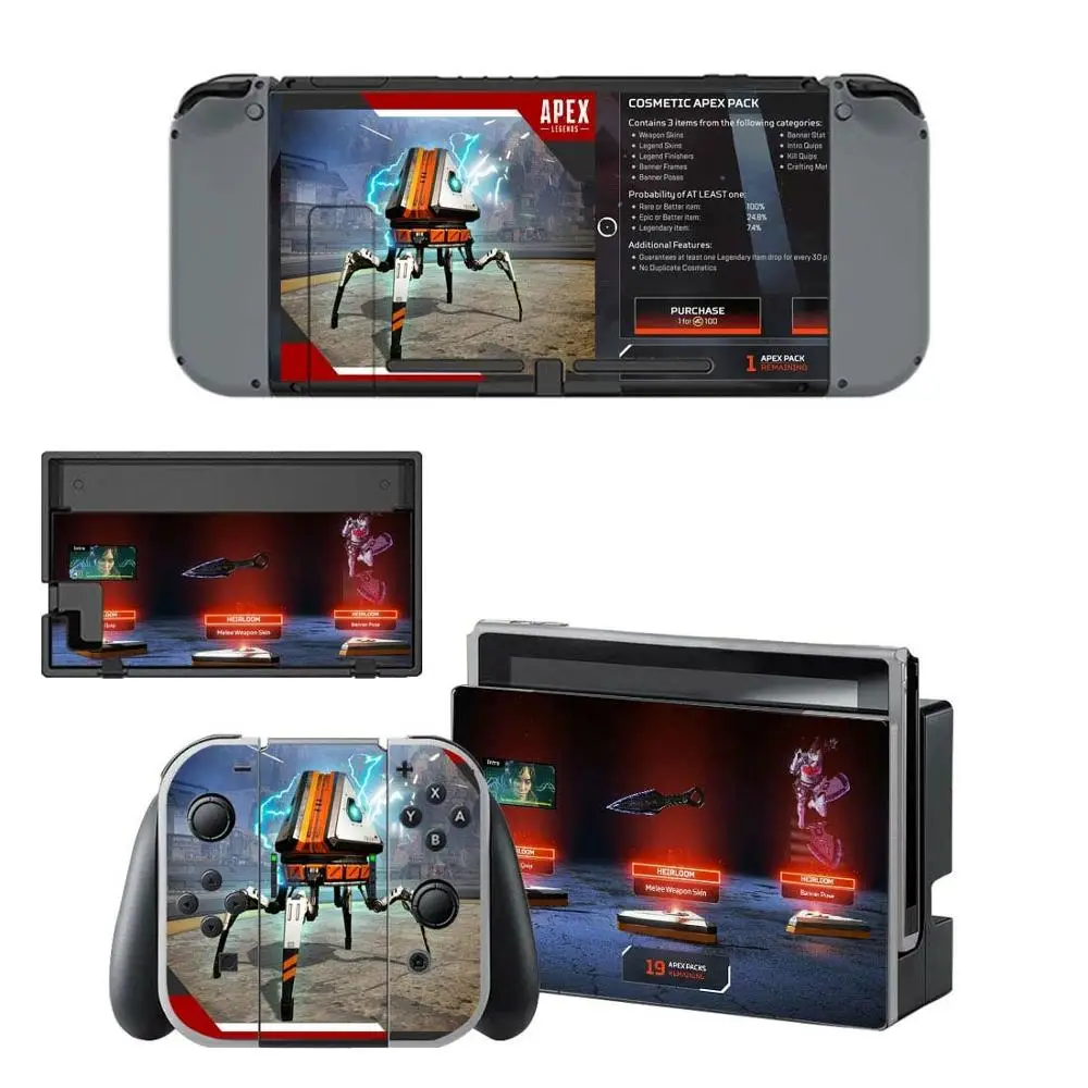 APEX Legends nintendo switch, наклейка на переключатель для nintendo Switch, консоль Joy-con, контроллер, док-станция, наклейка на кожу
