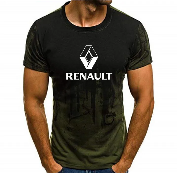 Классическая мужская Корона Renault с графическим логотипом, крутая камуфляжная Футболка с принтом, летняя забавная футболка, Топы, одежда - Цвет: Зеленый