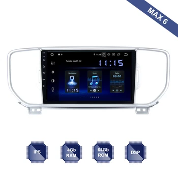 

Car Radio 2 Din GPS Navi for Kia Sportage 2015 2016 2017 2018 Android 9.0 PX6 DSP IPS HDMI 4Gb+64Gb RDS WIFI DAB+ Map Navigation