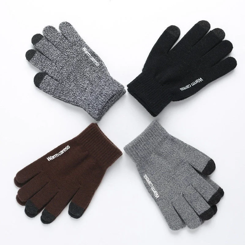 Мужские Женские зимние теплые перчатки с сенсорным экраном, перчатки для смартфонов, вождения