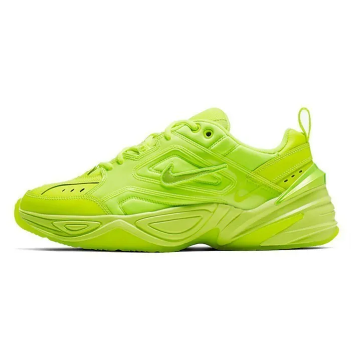 Оригинальные подлинные кроссовки для бега от Nike M2k Tekno, флуоресцентный зеленый цвет, дышащие удобные мужские кроссовки для занятий спортом на открытом воздухе