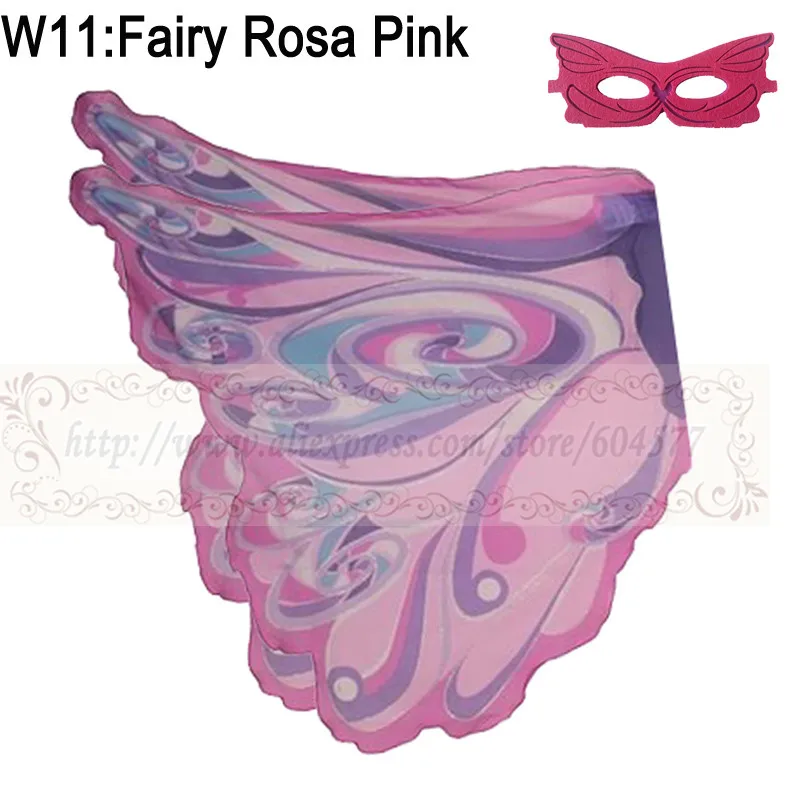 Костюмы для девочек с крыльями феи розы на Хэллоуин, одежда для ролевых игр, рождественские подарки для детей - Цвет: Fairy Rosa