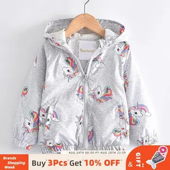 

Bear Leader Children 's Chothing 2020 New Kid Autumn Coats 2-7Y Kids Girls Animal Rainbow Print Outerwear Girl Cartoon Coats