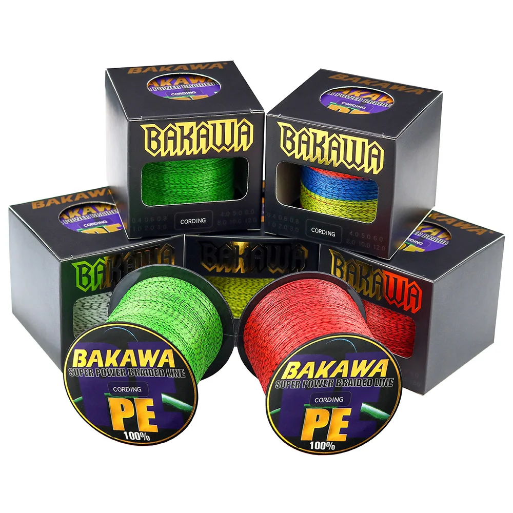 BAKAWA Brand X8/X4 Speckle Fishing Line 300M 166M 366M Japanese 8 Strands Multifilament PE