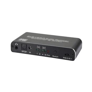 

New Hot 2 In 2 Out HDMI 2.0 Switcher HDMI Distributor 2X2 4K 60HZ 3D Splitter for PC Laptop