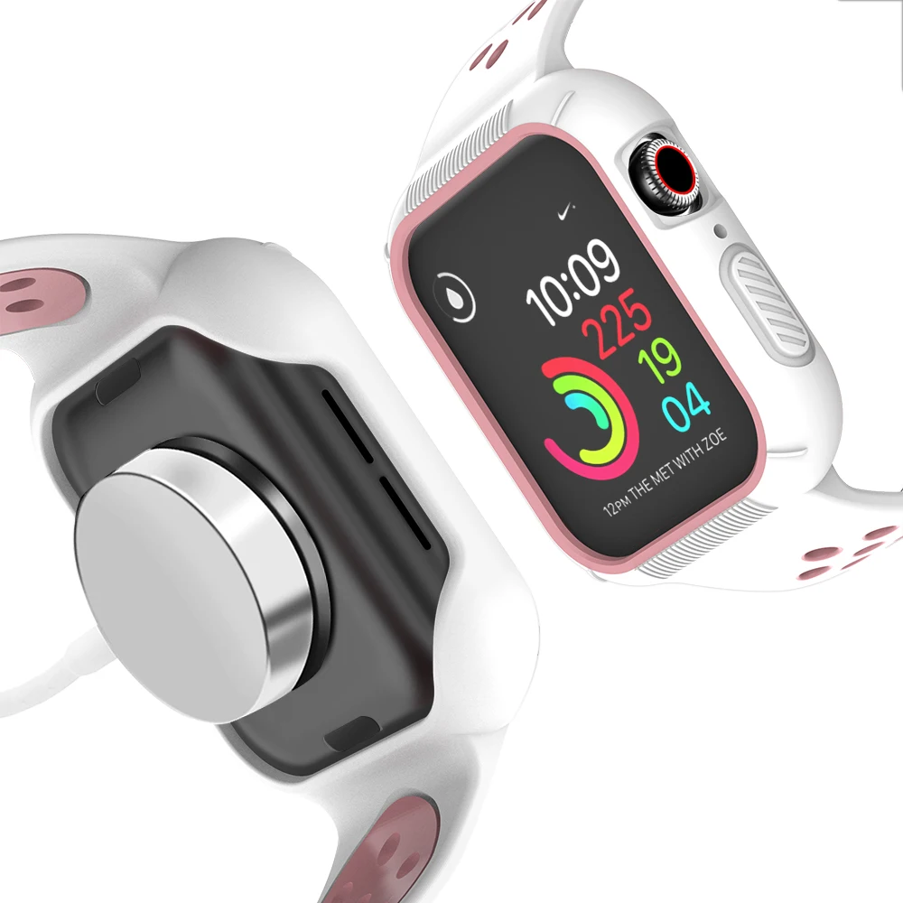 Силиконовый ремешок+ чехол для часов Oneness для Apple watch band 44 мм 40 мм для iWatch band 5 4 3 2 1 42 мм 38 мм дышащий спортивный браслет