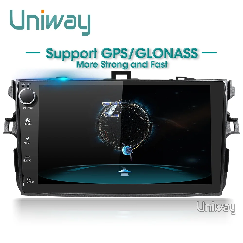 Discount AKLL9071 uniway android 8.1 car dvd for toyota corolla 2008 2007 2009 2010 2011 2012 car radio gps player headunit navigation 4