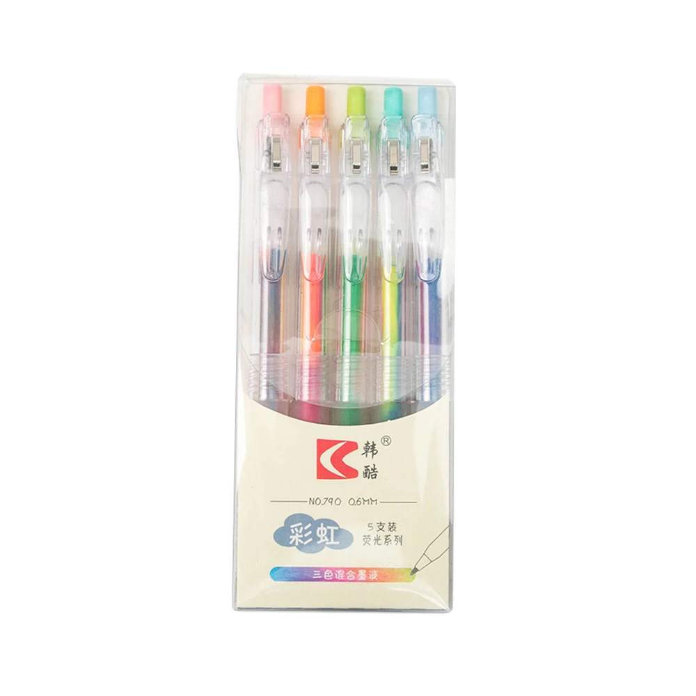 Fantasy Rainbow Gel Pen color gradient press 0.6mm hand account painting  mark water pen student children's prize