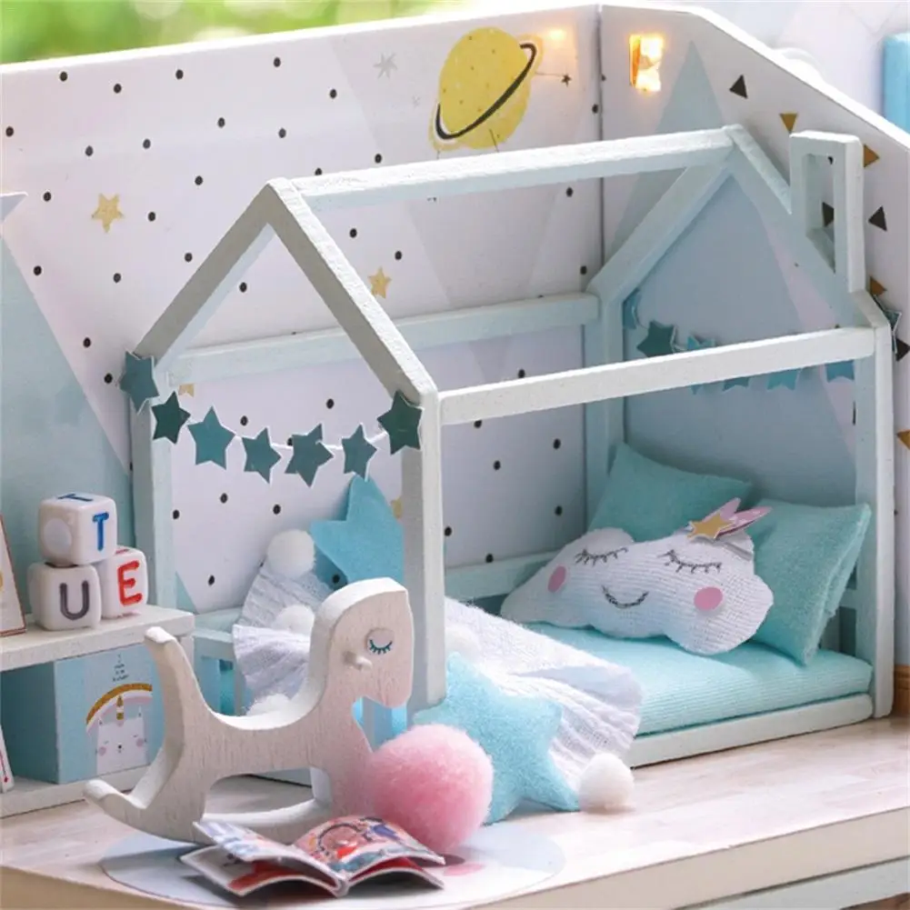 DIY Кукольный дом мебель Diy миниатюрная сцена 3D Деревянный миниатюрный кукольный домик игрушки головоломка игрушка для детей подарки на день рождения Каса