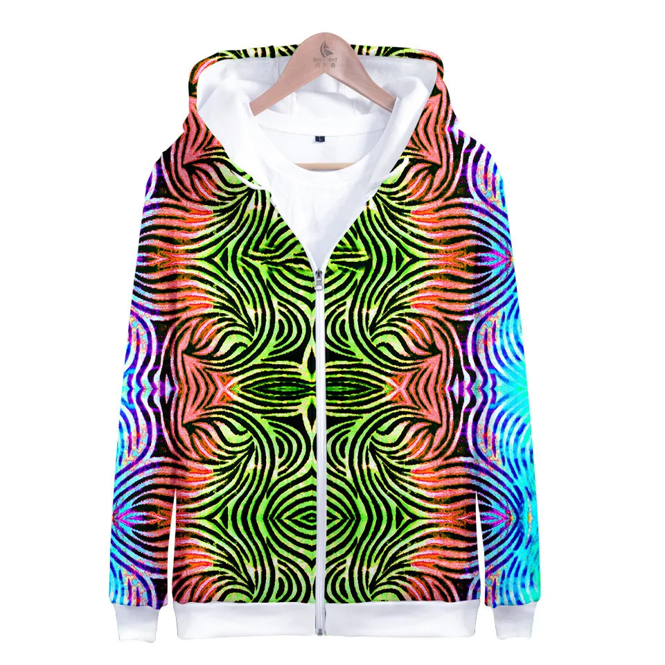 Красочные Psychedelic 3D Толстовка с капюшоном Femme Повседневная Свободная кофточка для мужчин и женщин Толстовка С Карманами модная куртка пальто