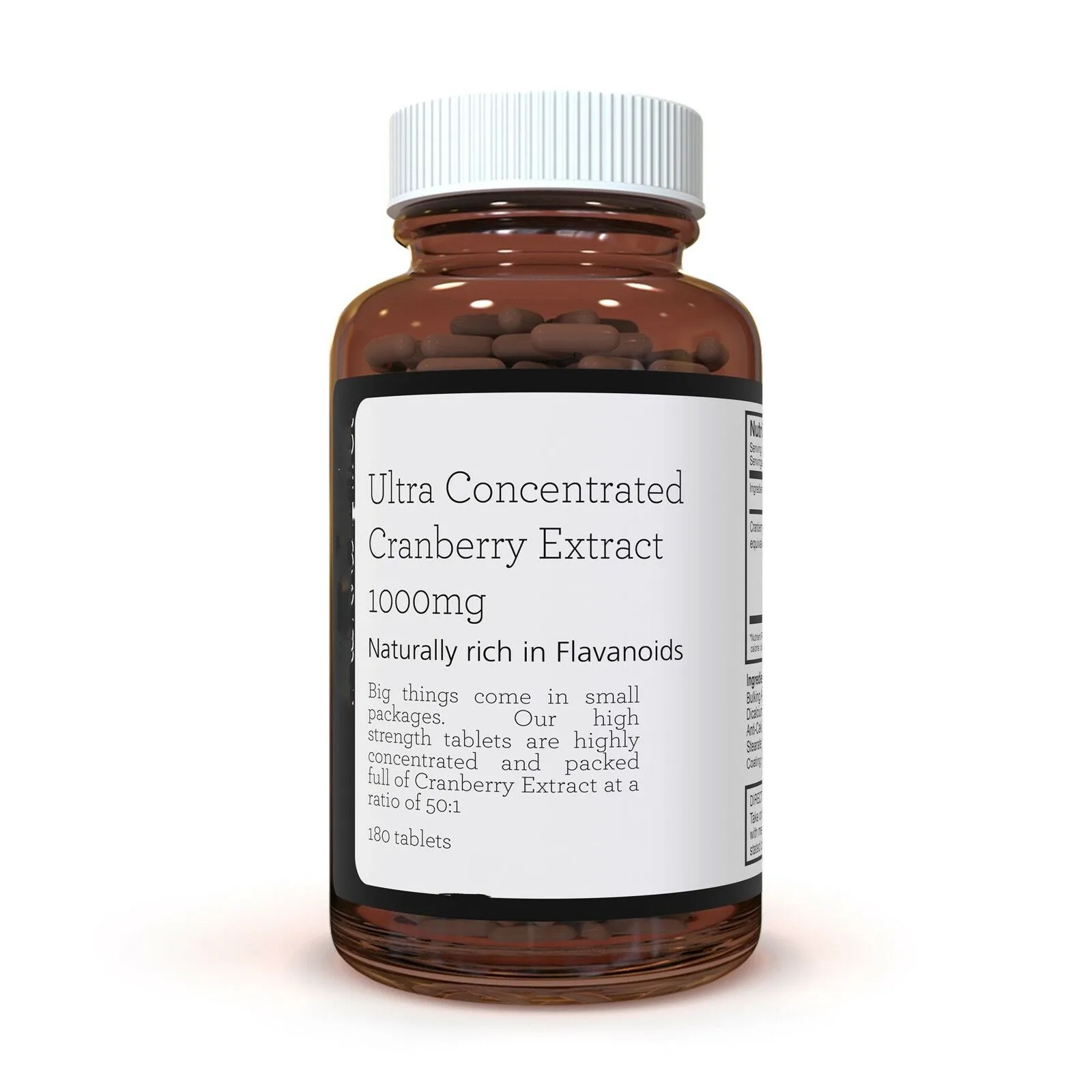 

ULTRA CONCENTRATED CRANBERRY EXTRACT 1000mg x 180 grain - 6 MONTHS SUPPLY!