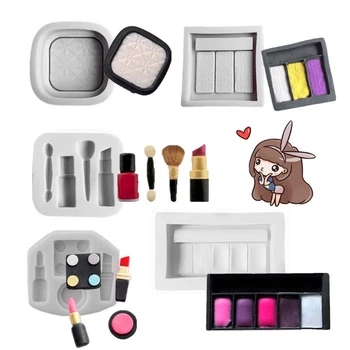 

5Pcs DIY Lipstick Eyeshadow Palette Resin Mold Makeup Case Keychain Pendant Mold