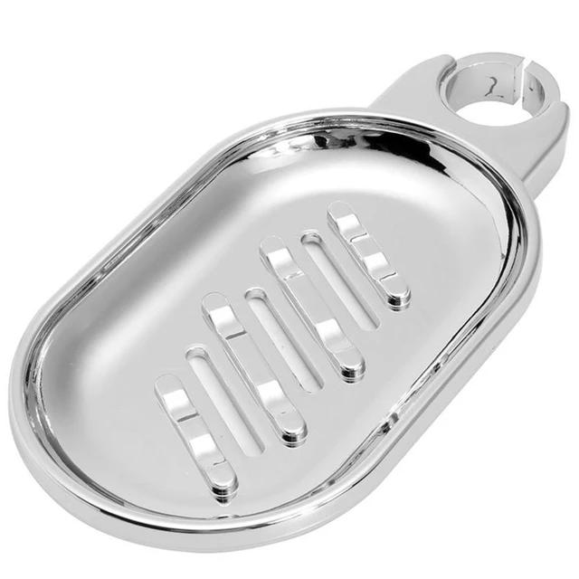 Clip-on Bathroom Soap Holder Chrome finish Shower Rail Soap Holder Soap  Holder Fits For 25mm Tube