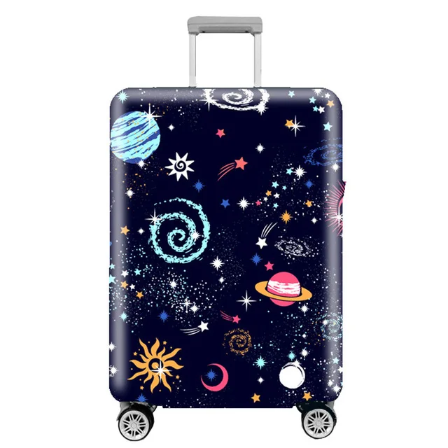 World Map Travel Luggage Suitcase Protective Cover for Trunk Trolley Baggage Case Apply To 18''-32'' Suitcase Cover Elastic - Color: as pictures